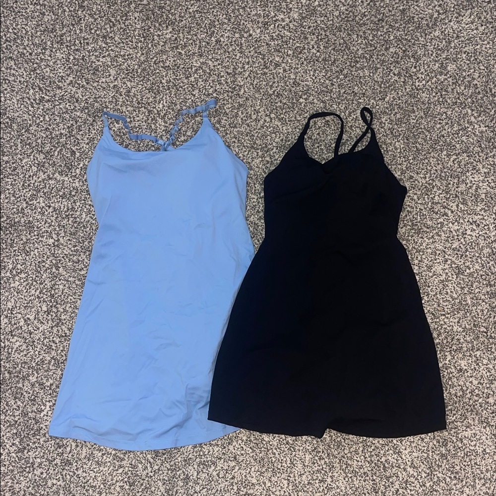 2 pack Blue and Black spaghetti strap tennis Dresses